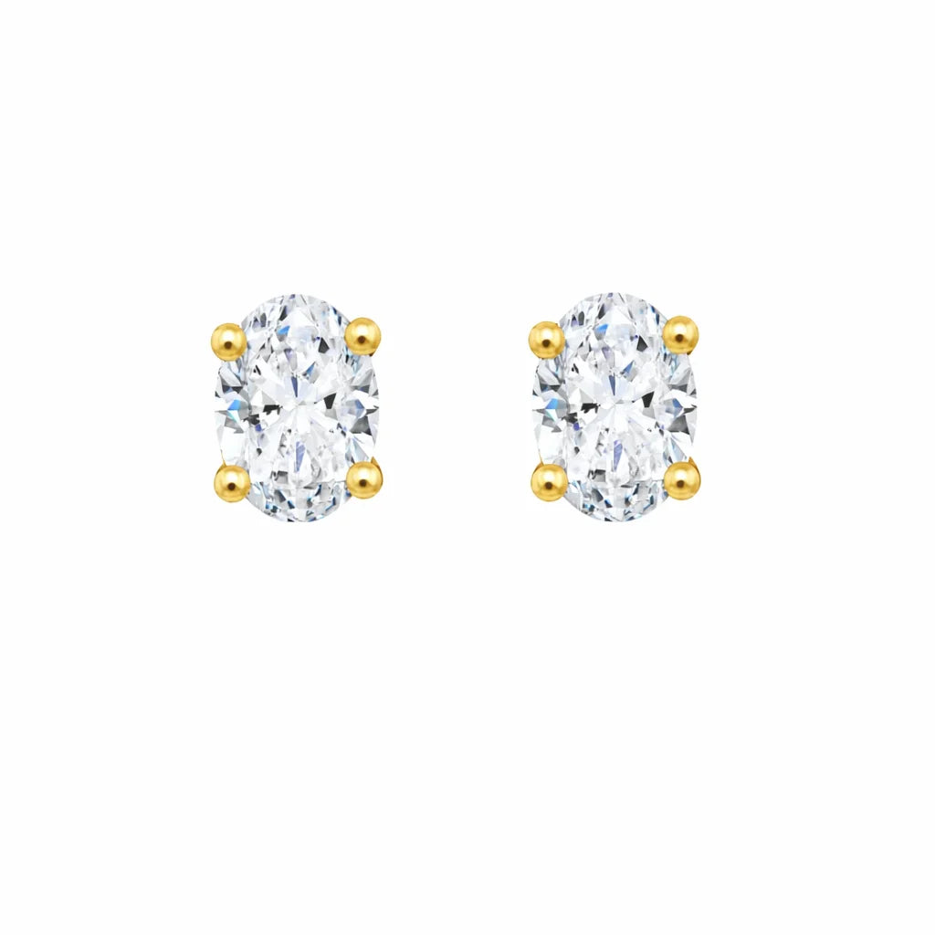 2 Carat Oval Cut Solitaire Stud Earrings 
