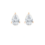 3 Carat Pear Cut Solitaire Stud Earrings