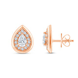 Pear Cut Halo Stud Earrings