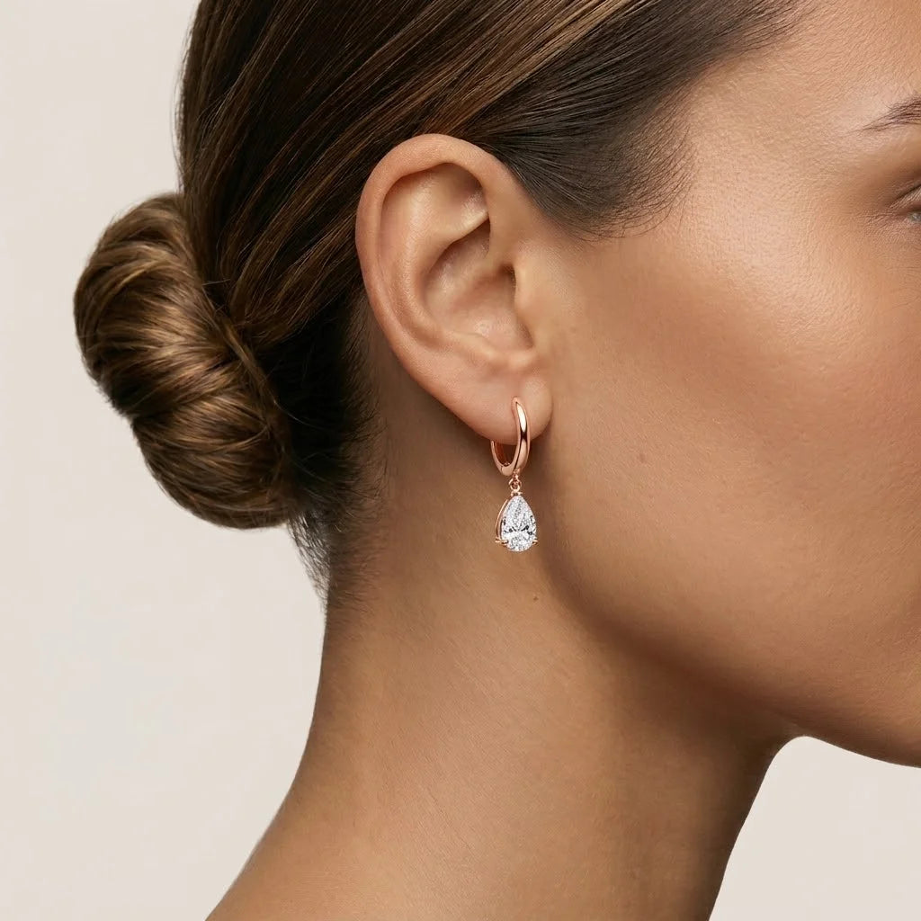 Pear Cut Mini Dangler Earrings