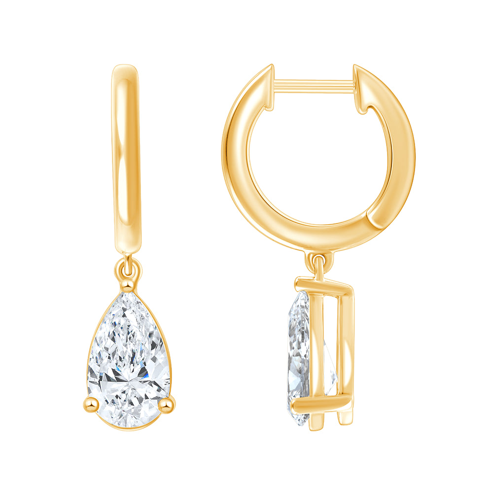 Pear Cut Mini Dangler Earrings