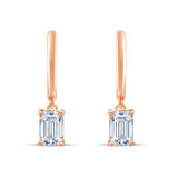 Emerald Cut Mini Dangler Earrings