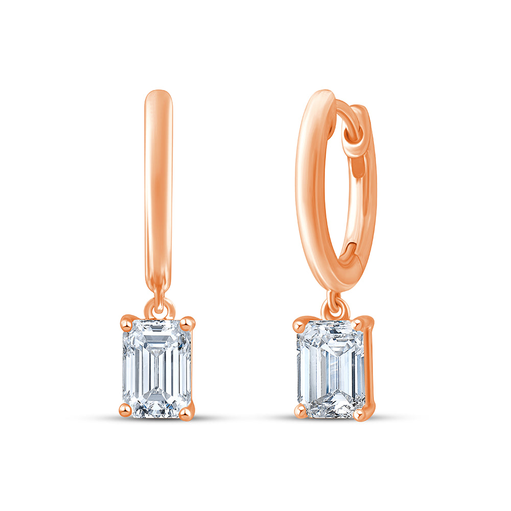 Emerald Cut Mini Dangler Earrings