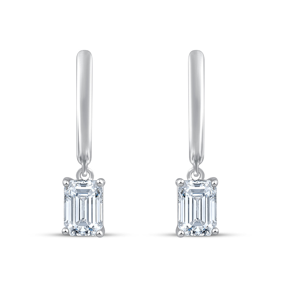 Emerald Cut Mini Dangler Earrings