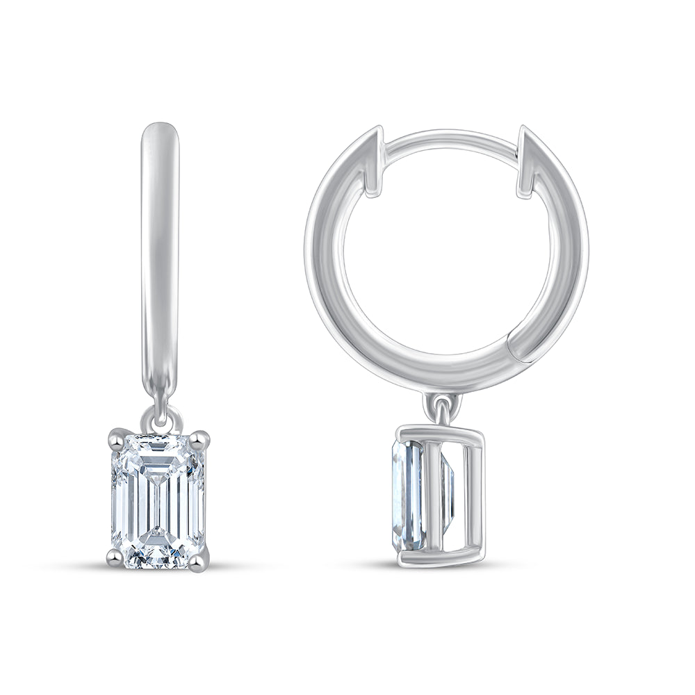 Emerald Cut Mini Dangler Earrings