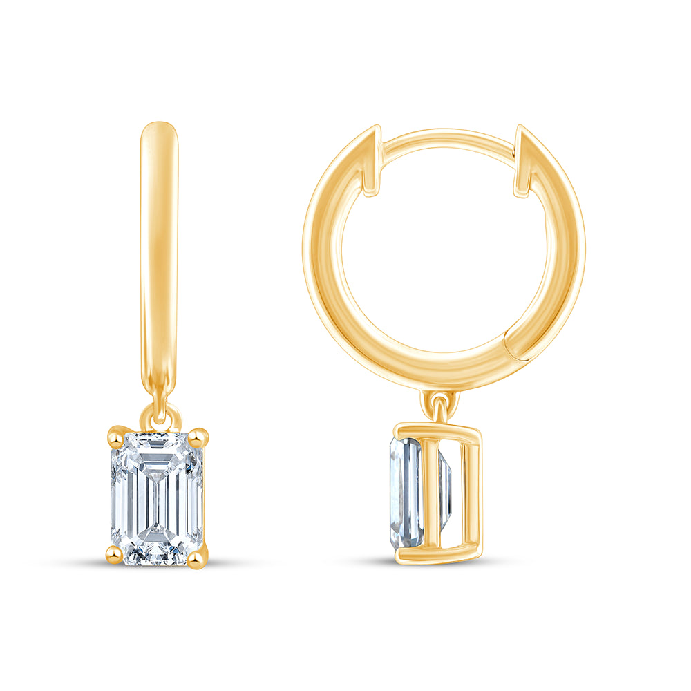 Emerald Cut Mini Dangler Earrings