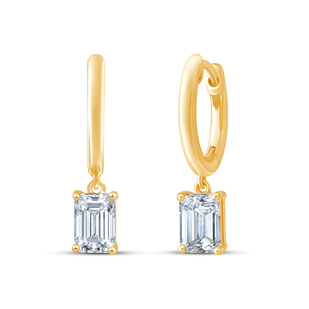 Emerald Cut Mini Dangler Earrings
