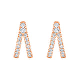 Brilliant Cut Split Line Huggie Earrings