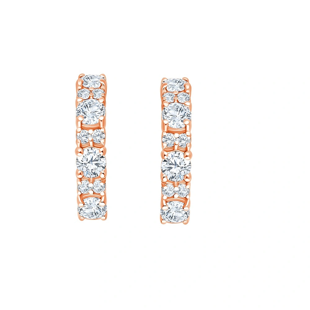  Brilliant Cut Station Huggie Earrings