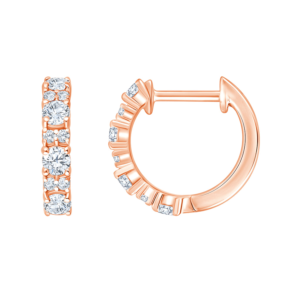  Brilliant Cut Station Huggie Earrings