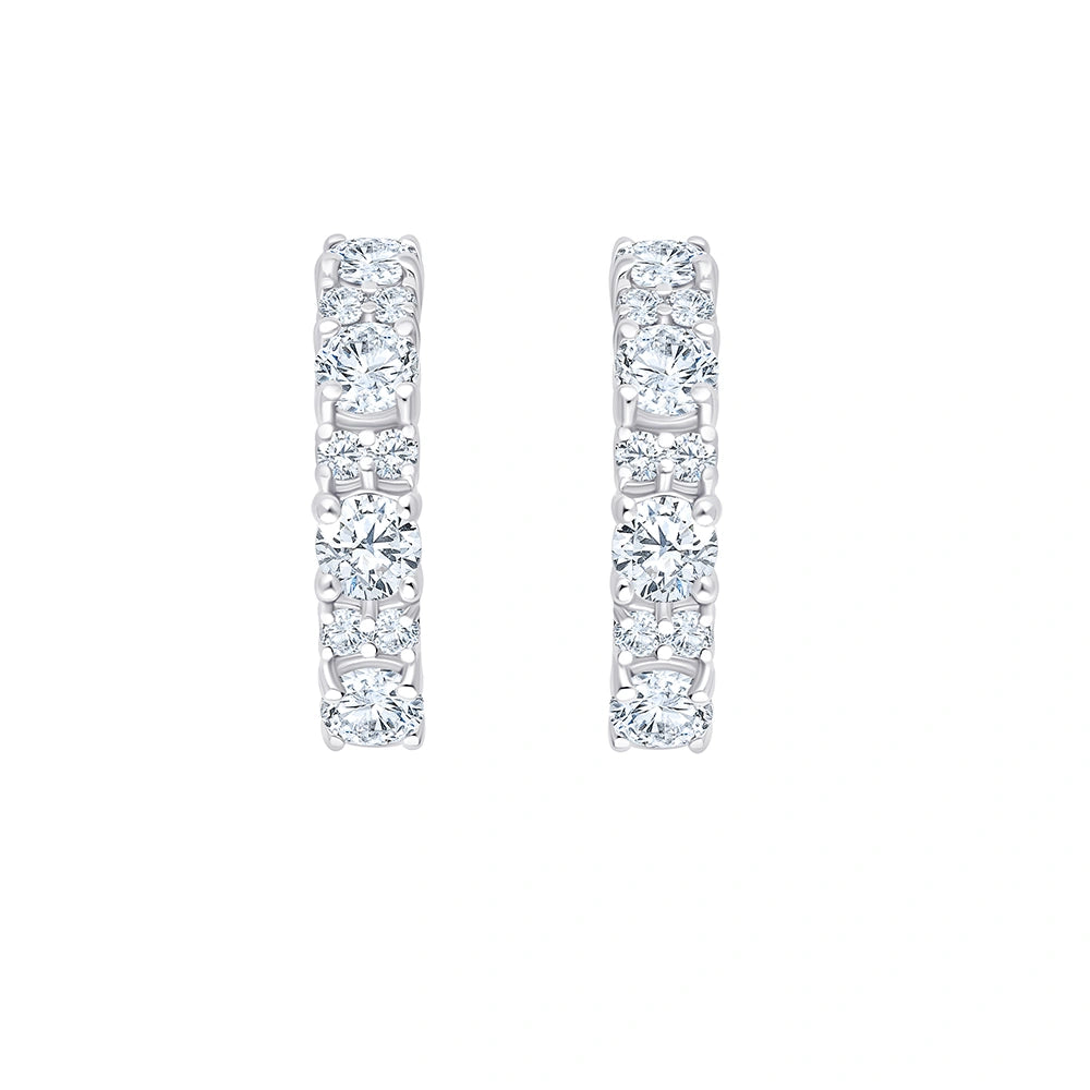  Brilliant Cut Station Huggie Earrings