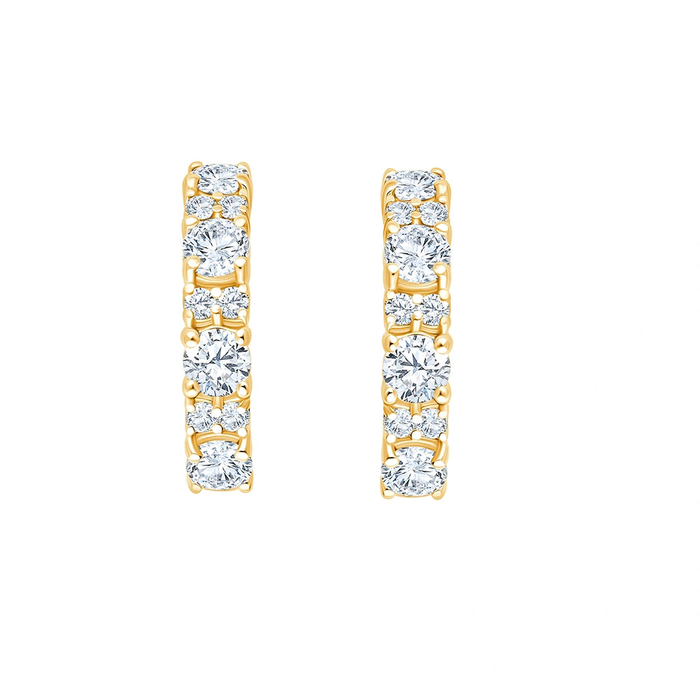  Brilliant Cut Station Huggie Earrings