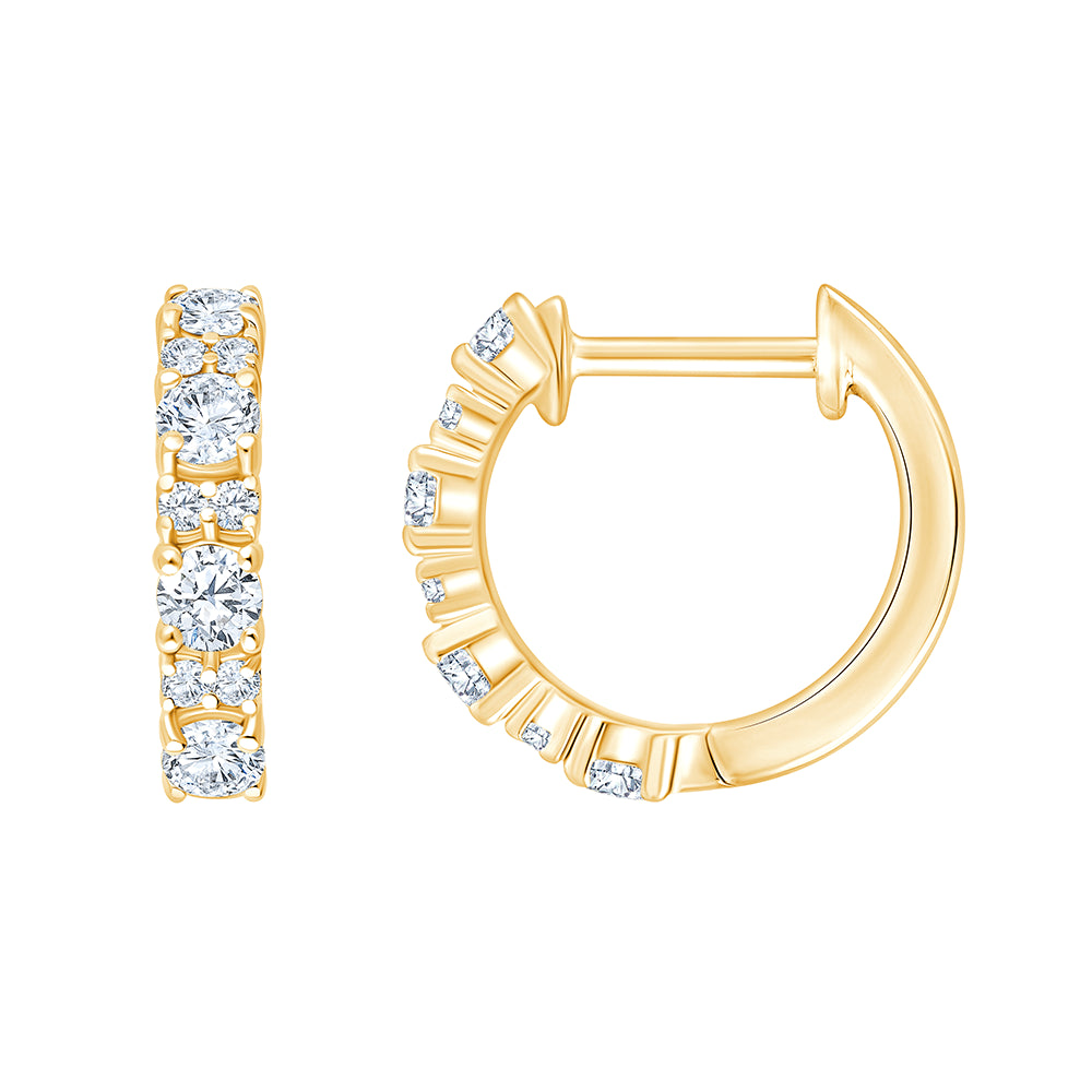  Brilliant Cut Station Huggie Earrings