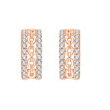Brilliant Cut Chain Link Huggie Earrings
