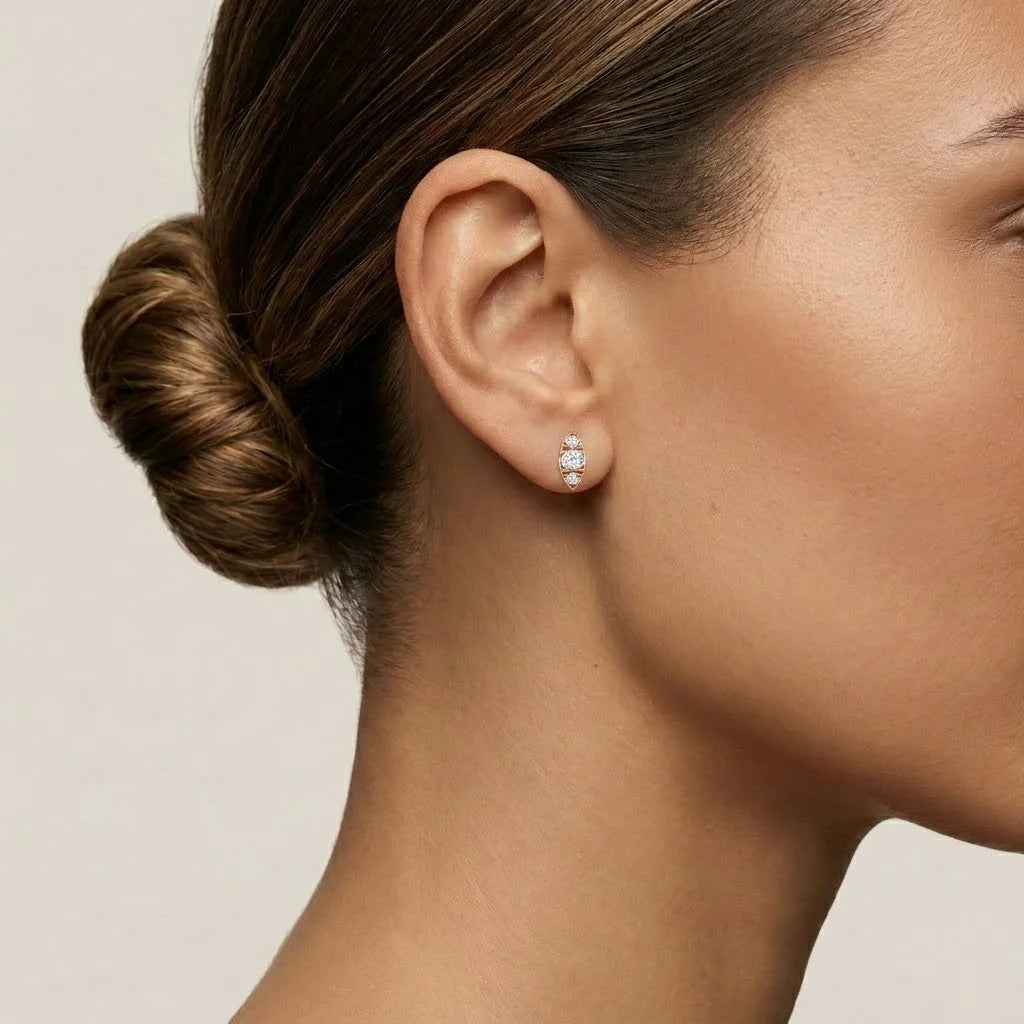 Marquise Cluster Stud Earrings 