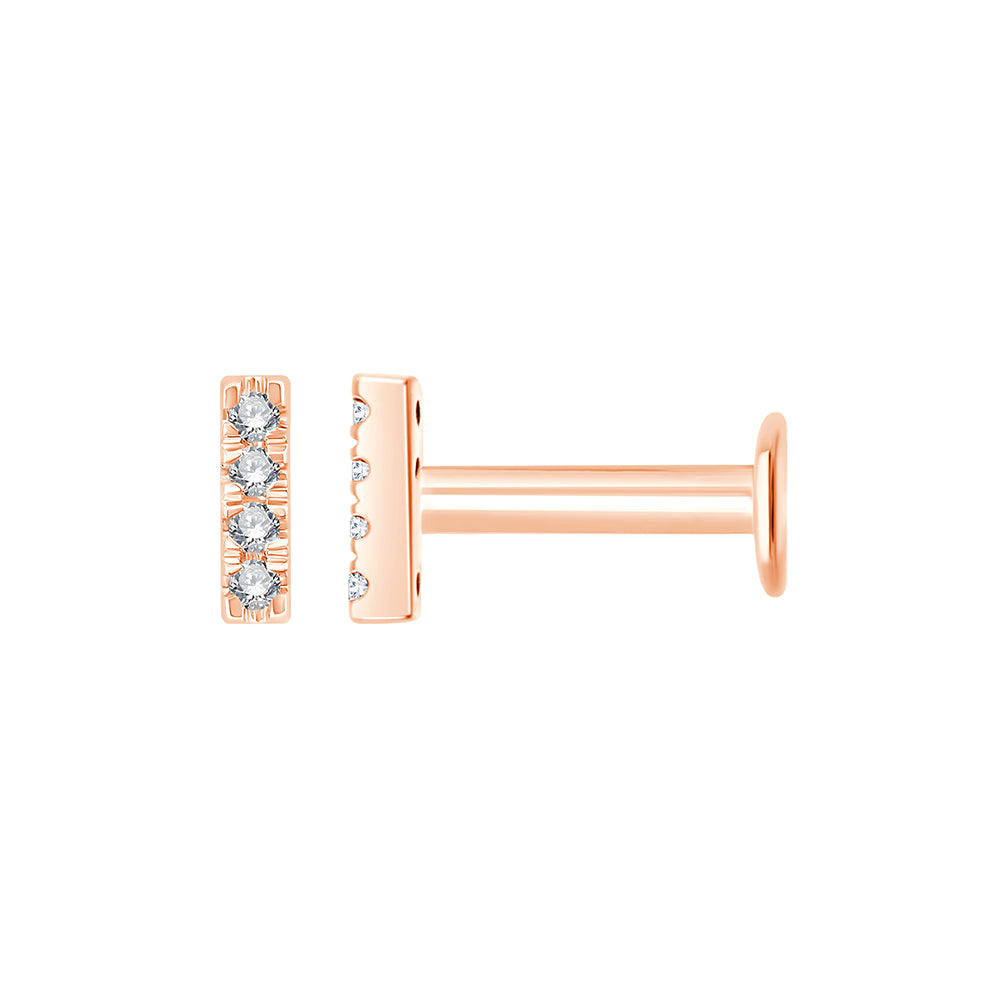 Brilliant Cut Diamond Bar Stud Earrings