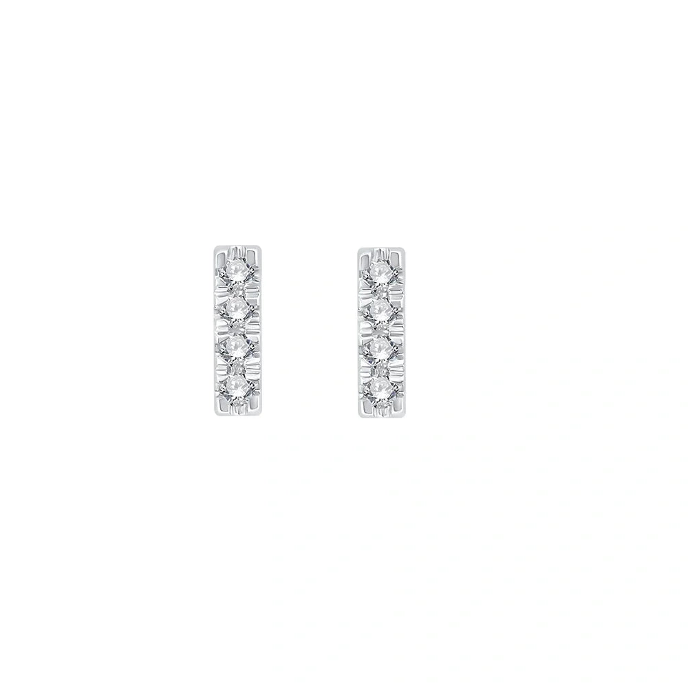 Brilliant Cut Diamond Bar Stud Earrings