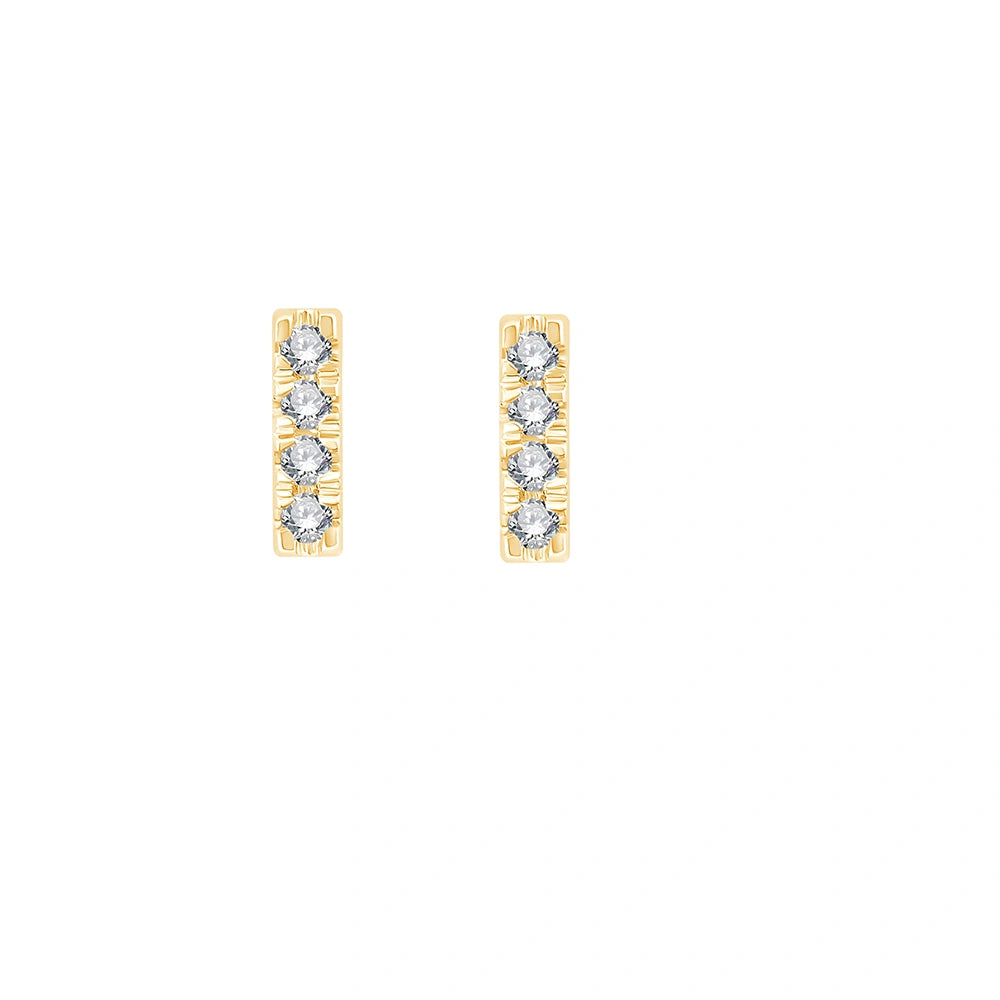 Brilliant Cut Diamond Bar Stud Earrings