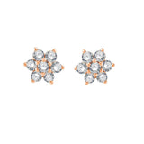 Brilliant Cut Floral Stud Earrings