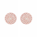 Brilliant Cut Swirl Disc Stud Earrings