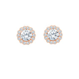 Brilliant Cut Halo Stud Earrings
