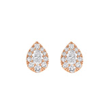 0.75 Carat Pear Cut Halo Stud Earrings