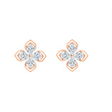 Pear Cut Floral Stud Earrings