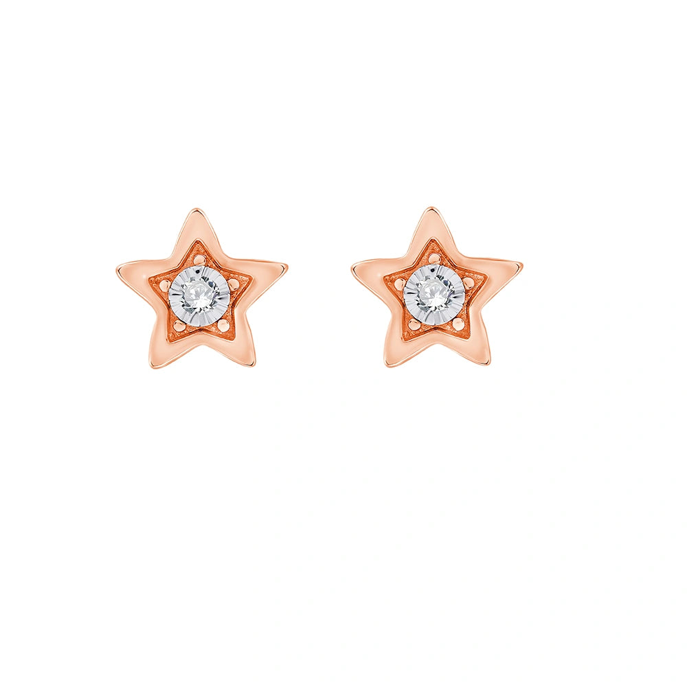 Brilliant Cut Star Stud Earrings