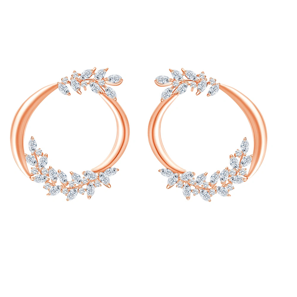 Marquise Cut Open Arc Stud Earrings