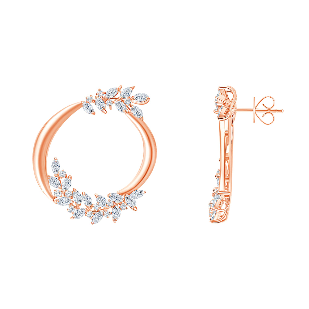 Marquise Cut Open Arc Stud Earrings