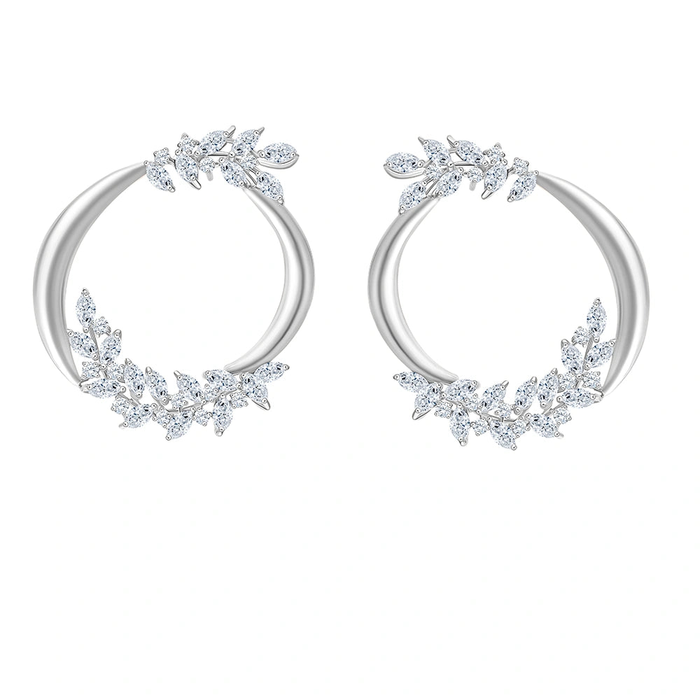Marquise Cut Open Arc Stud Earrings