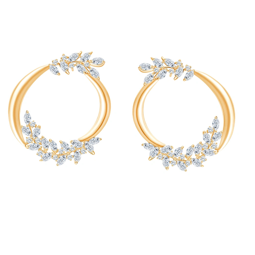 Marquise Cut Open Arc Stud Earrings