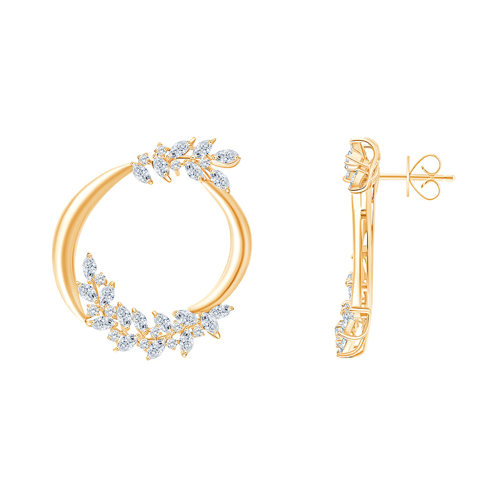 Marquise Cut Open Arc Stud Earrings