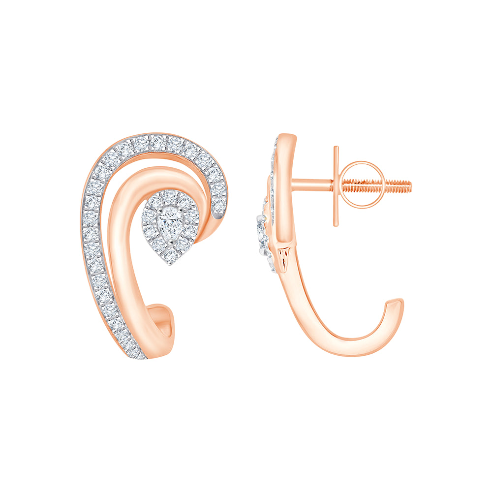 Pear Cut Halo Swirl Stud Earrings 