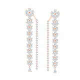 Mixed Cut Dual Strand Drop Earrings
