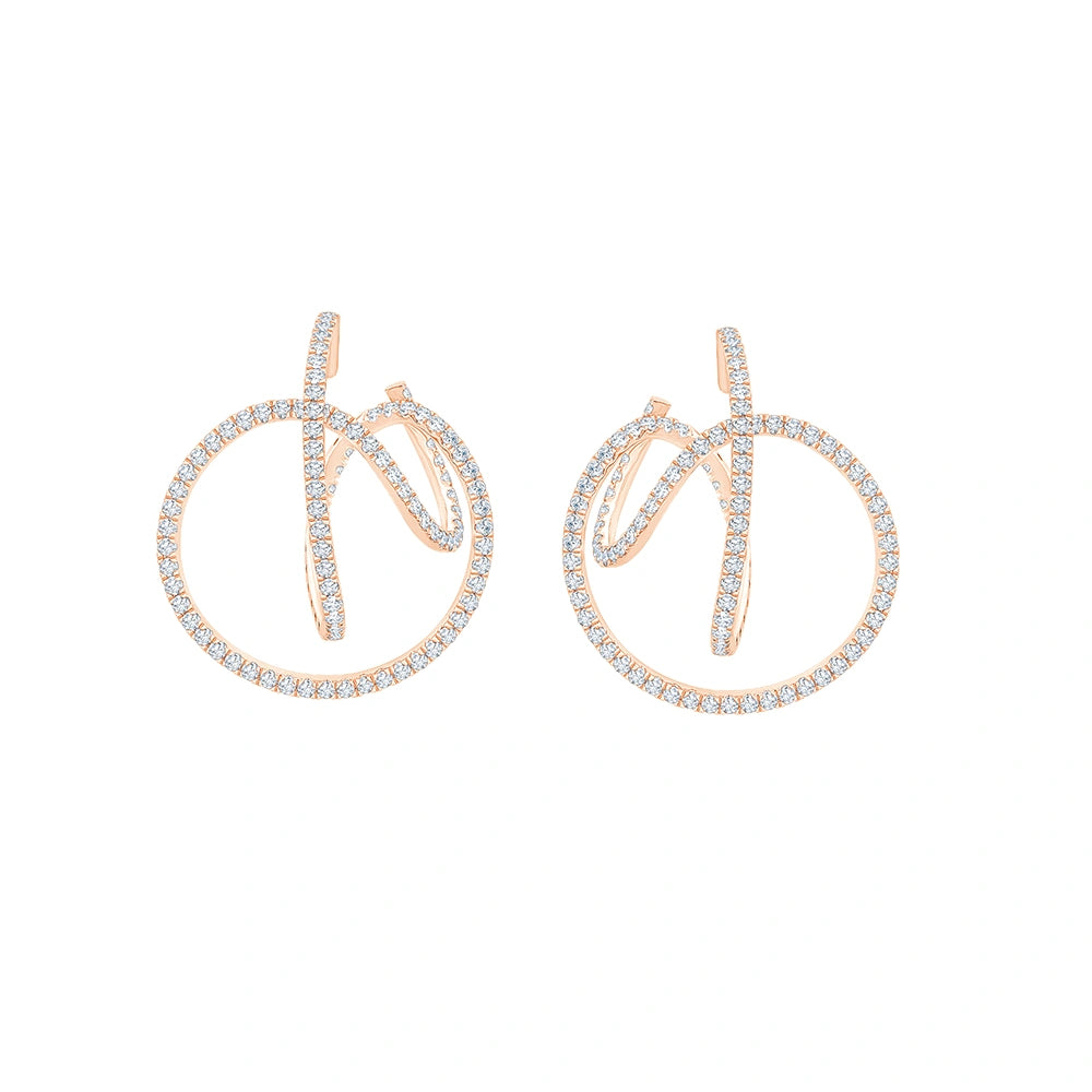 Brilliant Cut Swirl Hoop Earrings