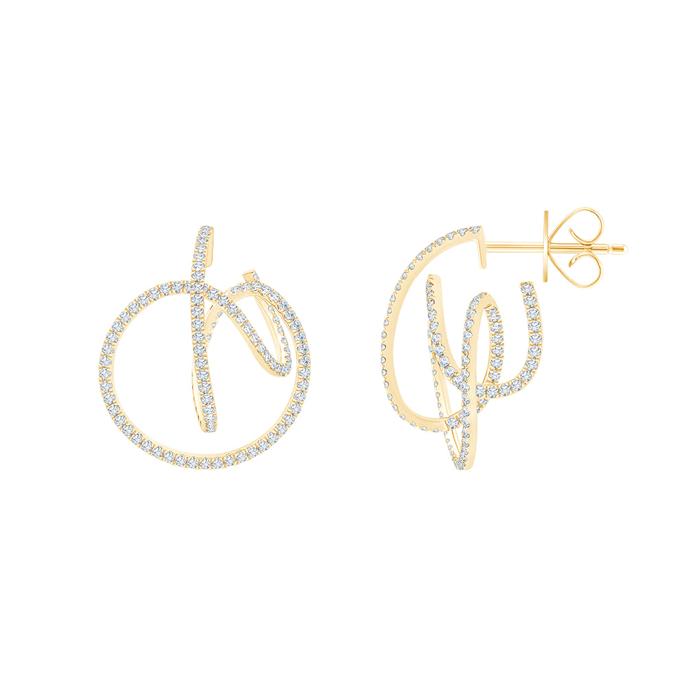 Brilliant Cut Swirl Hoop Earrings
