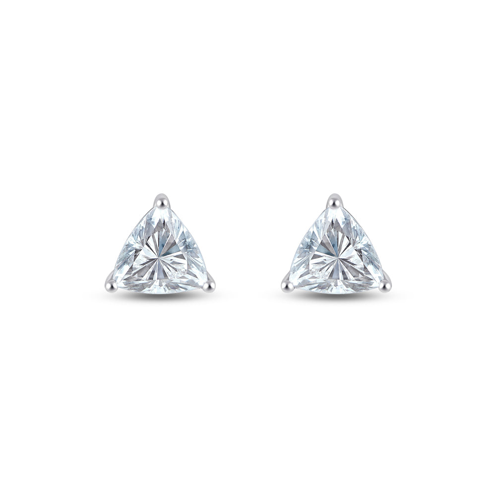 Trillion Cut Solitaire Stud Earrings