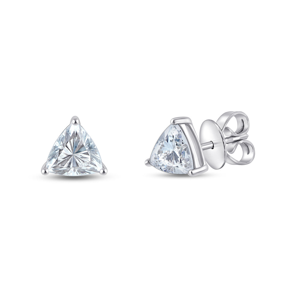 Trillion Cut Solitaire Stud Earrings