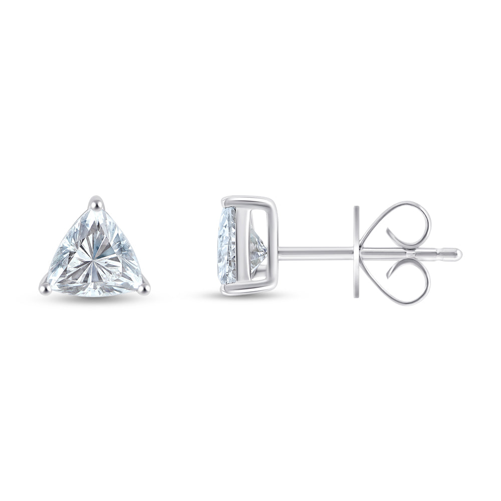 Trillion Cut Solitaire Stud Earrings