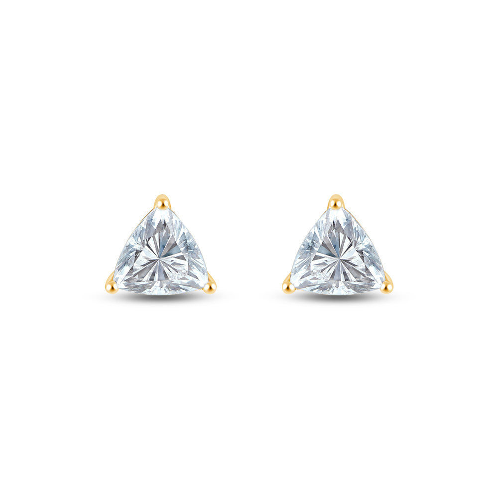 Trillion Cut Solitaire Stud Earrings