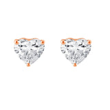 Heart Cut Solitaire Stud Earrings