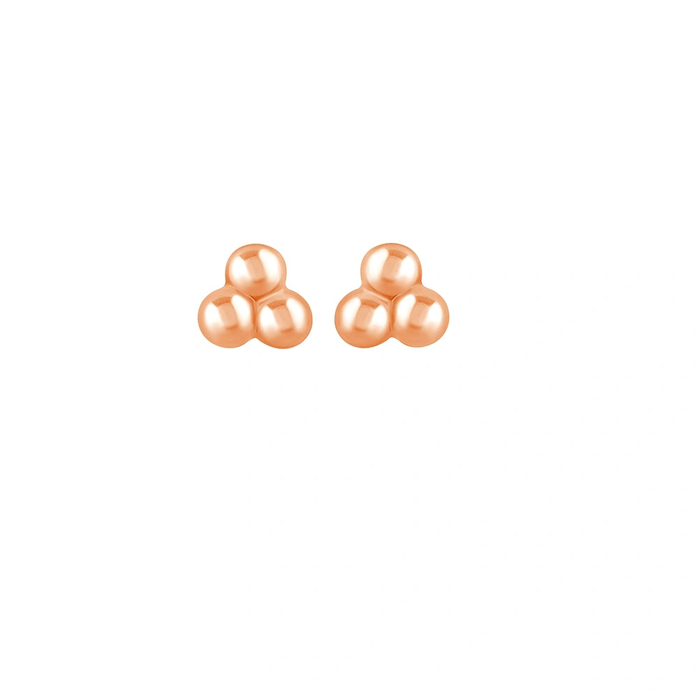 Triple Ball Flatback Stud Earrings