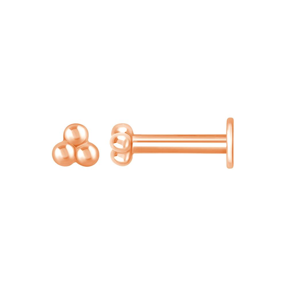 Triple Ball Flatback Stud Earrings