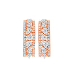 Pear & Brilliant Cut Line Hoop Earrings