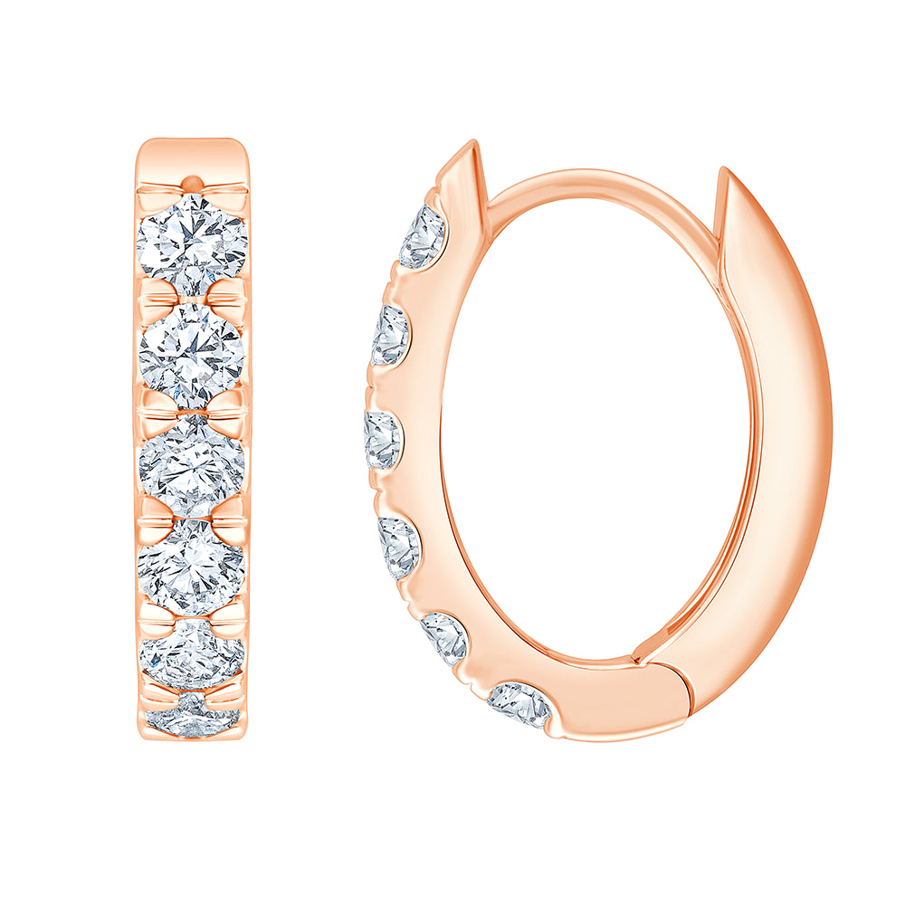 Brilliant Cut Prong Set Hoop Earrings