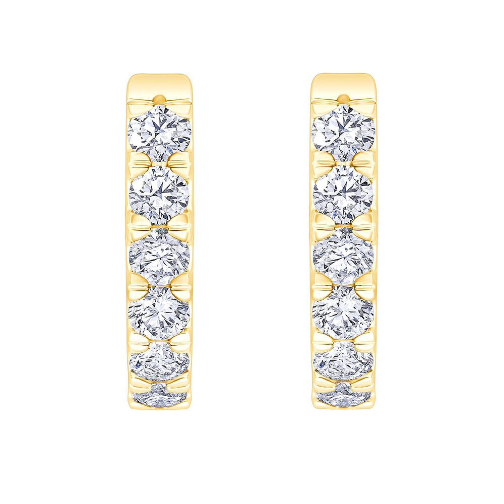 Brilliant Cut Prong Set Hoop Earrings