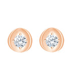 Brilliant Cut Solitaire Disc Stud Earrings
