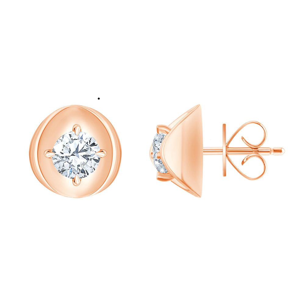 XX Carat Brilliant Cut Solitaire Disc Stud Earrings