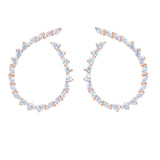Pear & Marquise Cut Open Circle Climber Earrings